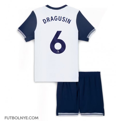 Camiseta Tottenham Hotspur Radu Dragusin #6 Primera Equipación para niños 2024-25 manga corta (+ pantalones cortos)